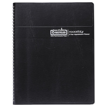 House Of Doolittle Recycled Ruled Monthly Planner, 11 x 8.5, Black Cover, 24-Month: Jan 2025 to Dec 2026 HOD262002