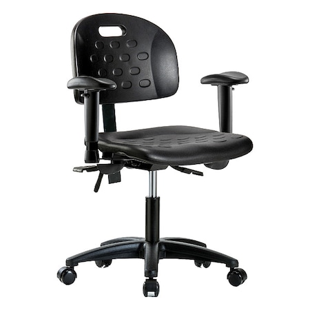 Zoro Select Ergonomic Chair Ergonomic Chair, Adjustable Arms, 17-1/4" to 22-1/2" Height, Polyurethane, Black BR-HPDHCH-RG-T1-A1-RC-BLK