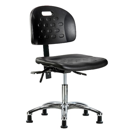 Zoro Select Ergonomic Chair Ergonomic Chair, No Arms, 17-3/4" to 23" Height, Vinyl, Black BR-HPDHCH-CR-T1-A0-RG-BLK