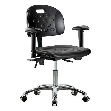 Zoro Select Ergonomic Chair Ergonomic Chair, Adjustable Arms, 17-3/4" to 23" Height, Vinyl, Black BR-HPDHCH-CR-T0-A1-CC-BLK