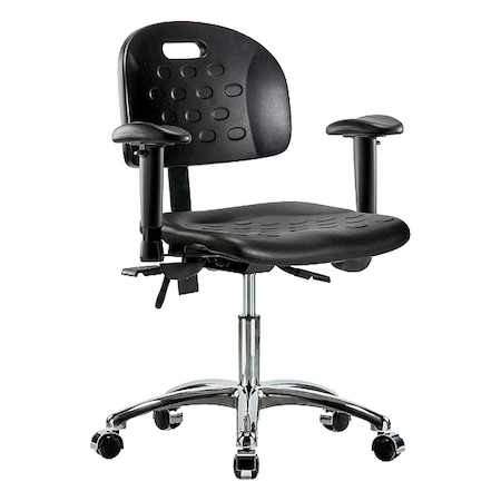 Zoro Select Ergonomic Chair Ergonomic Chair, Adjustable Arms, 17-3/4" to 23" Height, Vinyl, Black BR-HPDHCH-CR-T1-A1-CC-BLK