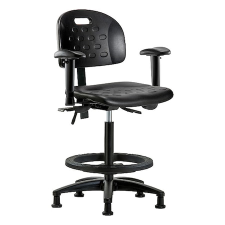 Zoro Select ESD Task Chair, Adjustable Arms, 24-1/4" to 34" Height, Black BR-HPHBCH-RG-T0-A1-BF-RG-BLK