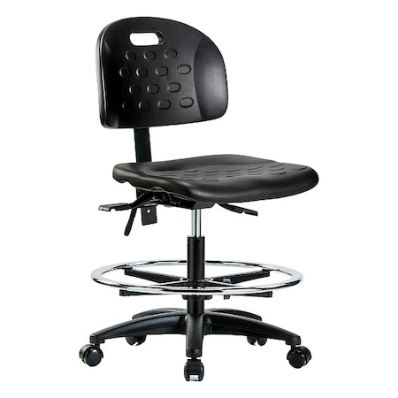 Zoro Select ESD Task Chair, No Arms, 19-3/4" to 27-1/2" Height, Black BR-HPMBCH-RG-T0-A0-CF-RC-BLK