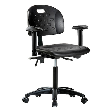 Zoro Select ESD Task Chair, Adjustable Arms, 19-3/4" to 27-1/2" Height, Black BR-HPMBCH-RG-T1-A1-NF-RC-BLK