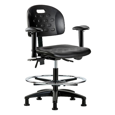 Zoro Select ESD Task Chair, Adjustable Arms, 19-3/4" to 27-1/2" Height, Black BR-HPMBCH-RG-T1-A1-CF-RG-BLK