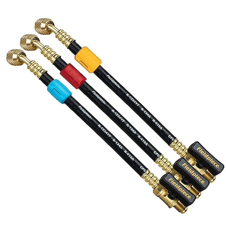 Fieldpiece Hose Extension Set, 8 in L, Black, 800 psi HR3XB