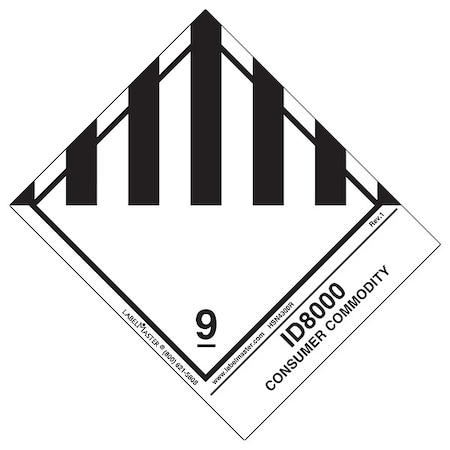 Labelmaster Misc Dangerous Goods Lbl, 100mmx120mm, 500, PK500 HSN4300R