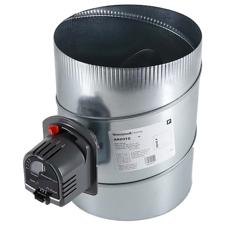 Honeywell Home Round Damper, Gr/Rd/Steel, 9 in. Dia. ARD9TZ