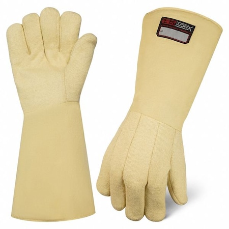 Ironclad Performance Wear HEATWORX(R) Heat Resistant Glove, 800 Degrees C Max Temp., Safety Cuff Beige, 1 PR HWTG-04-L-XL