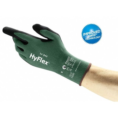 Ansell Knit Gloves, DGX Palm, Knitwrist, Green, 1 PR 11-842