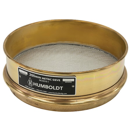 Humboldt Test Sieve, 200mm, Brass Frame, 1250 micron 5JCG9