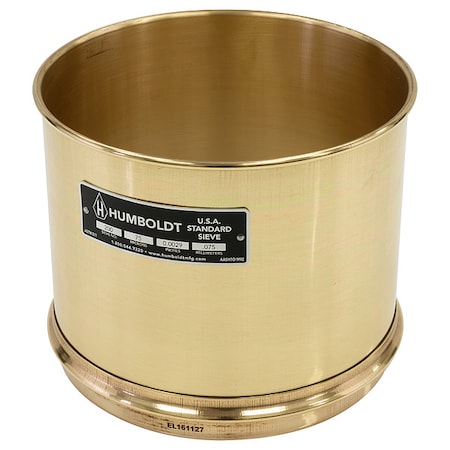 Zoro Select Wet Washing Sieve, 8 In, No 200, 6 In Deep 5JCK7