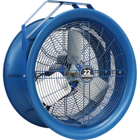 Patterson High Velocity Industrial Fan, Ceiling Mount, 22 in Blade Dia, 115/208 to 230V, 5,570 cfm H22A-HV KIT
