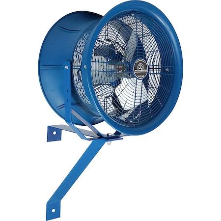 Patterson High Velocity Industrial Fan, Post, Wall Mount, 30 in Blade Dia, 115/208 to 230V, 12,000 cfm H30A-CW