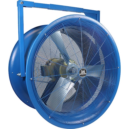Patterson High Velocity Industrial Fan, Ceiling Mount, 34 in Blade Dia, 208 to 230/460V, 17,000 cfm H34B-HV KIT