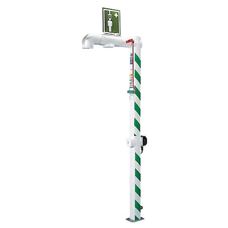 Hughes Safety Showers Drench Shower, Freeze Protectd, Galvanized Pipes, Floor Mount, 120V C1D2 H5G-1H