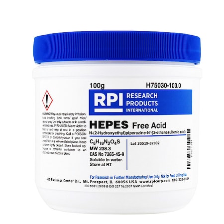 Rpi HEPES Free Acid, 100g H75030-100.0