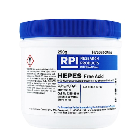 Rpi HEPES Free Acid, 250g H75030-250.0
