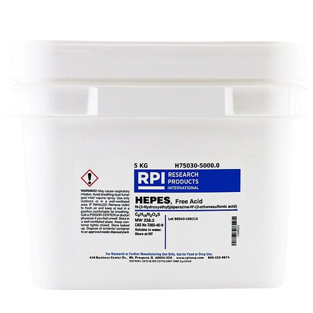 Rpi HEPES Free Acid, 5kg H75030-5000.0