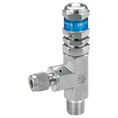 Ham-Let High Pressure Relief Valve, 1 97/100" L H-995-HP-SS-NL-1/4-A-EP