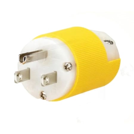 Hubbell Wiring Device-Kellems Straight Blade Plug, 5-15P, 15 A, 125V AC, 2 Pole, Spring Clamp Terminals, Grounded HBL52CM66CST