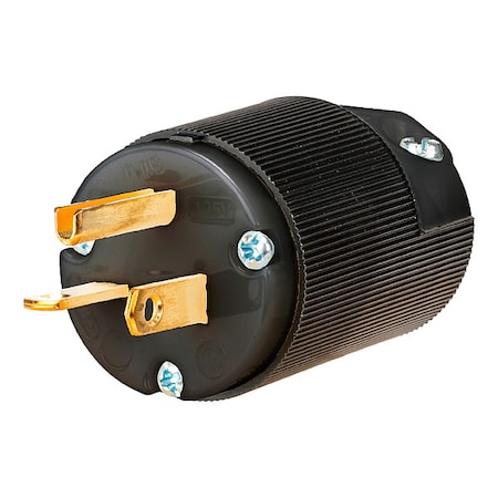 Hubbell Wiring Device-Kellems Straight Blade Plug, 5-20P, 20 A, 125V AC, 2 Pole, Spring Clamp Terminals, Grounded HBL5366CBKST