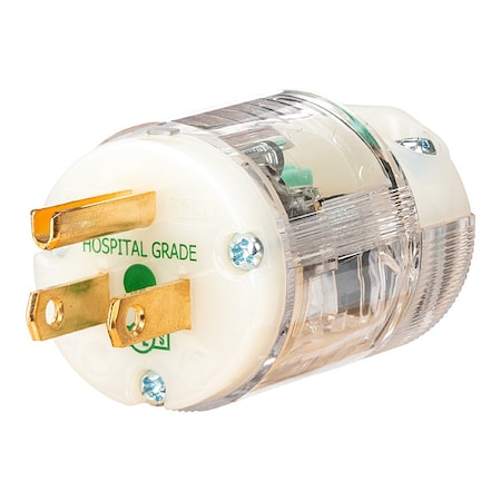 Hubbell Wiring Device-Kellems Straight Blade Plug, 5-15P, 15 A, 125V AC, 2 Pole, Spring Clamp Terminals, Grounded HBL8215CTST