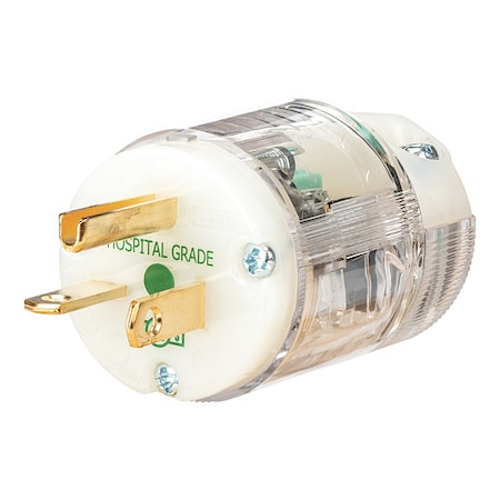 Hubbell Wiring Device-Kellems Straight Blade Plug, 5-20P, 20 A, 125V AC, 2 Pole, Spring Clamp Terminals, Grounded HBL8315CTST