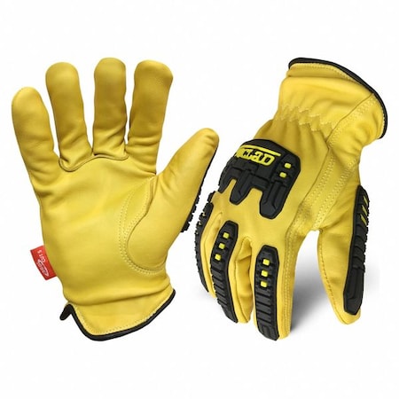 Ironclad Performance Wear Leather Work Glove, Goatskin, Slip-On Cuff, Keystone Thumb, Full Finger, XS, 1 PR ILD-IMPC5-01-XS