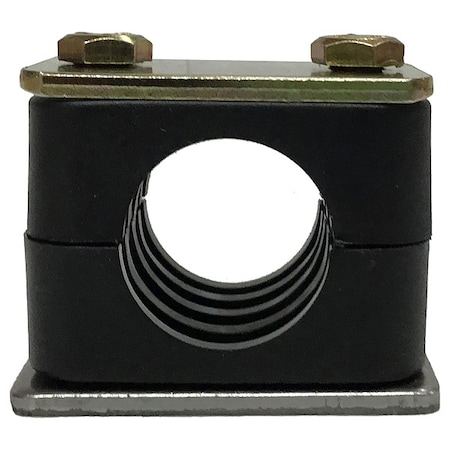 Zsi Vibration-Damping Pipe Clamp, 1 39/64" H S3016S-BLKGRG
