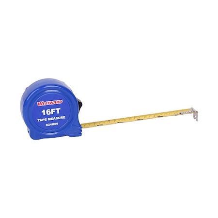 Westward Tape Measure, Steel, Blade 16 ft 824K09