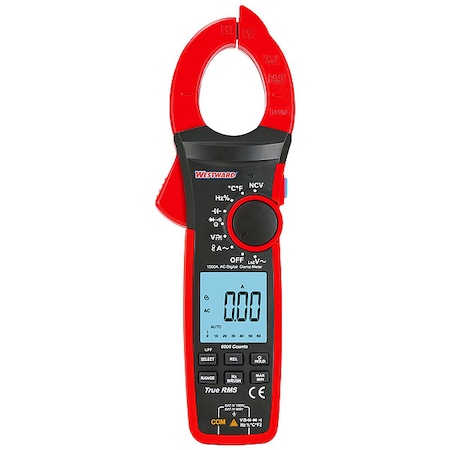 Westward Digital Clamp Meter, 1000A, TRMS, 1000V 800HC6