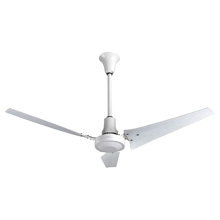Ves Ceiling Fan, 56 in Blade Dia, 3 Blades, 5 Speeds, 120V AC, Powder Coated, White 118149