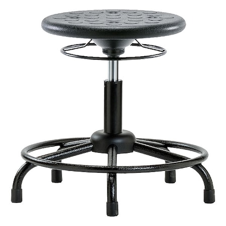 Zoro Select Stool, Polyurethane, Black, 20 in to 25 in Seat Height IPDHSO-RT-RG-BLK