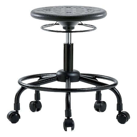 Zoro Select Stool, Polyurethane, Black, 20 in to 25 in Seat Height IPDHSO-RT-RC-BLK