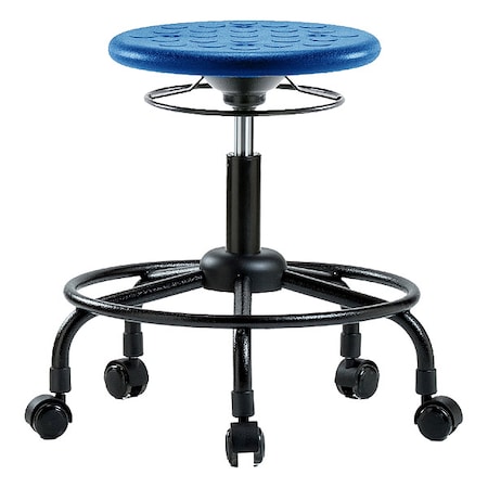 Zoro Select Stool, Polyurethane, Blue, 18 in to 23 in Seat Height IPDHSO-RT-RC-BLU