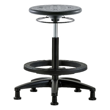 Zoro Select Stool, Polyurethane, Black, 22 in to 32 in Seat Height IPHBSO-RG-BF-RG-BLK