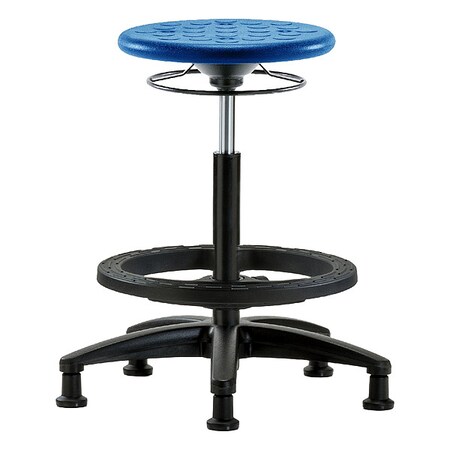 Zoro Select Stool, Polyurethane, Blue, 22 in to 32 in Seat Height IPHBSO-RG-BF-RG-BLU