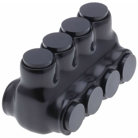 Polaris Wire Connector, 4 Port, Black, Plastisol Insulation IPLD1/0-4B