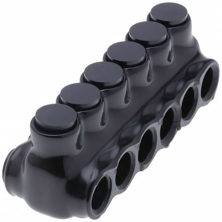 Polaris Wire Connector, 6 Port, Black, Plastisol Insulation IPLD1/0-6B