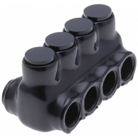 Polaris Wire Connector, 4 Port, Black, Plastisol Insulation IPLD2-4B
