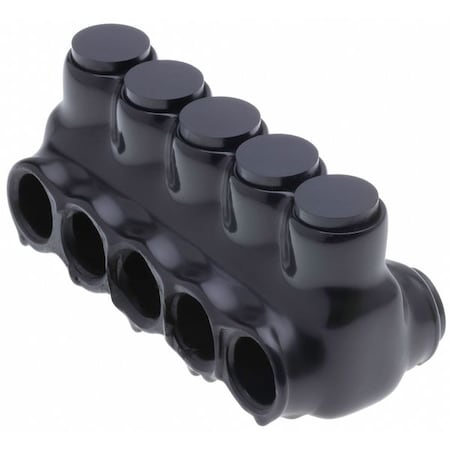 Polaris Wire Connector, 5 Port, Black, Plastisol Insulation IPLD2-5B