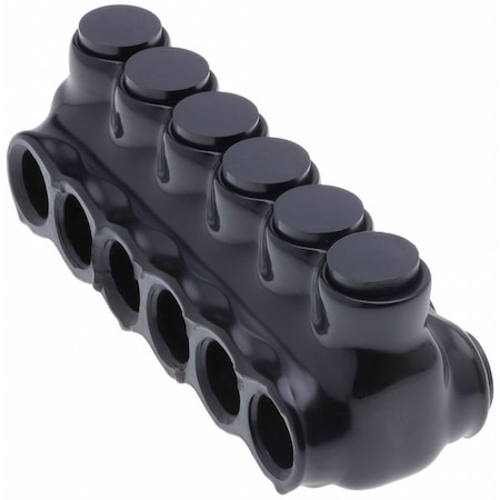 Polaris Wire Connector, 6 Port, Black, Plastisol Insulation IPLD2-6B