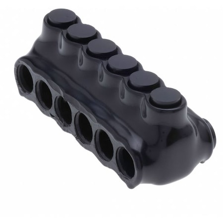 Polaris Wire Connector, 6 Port, Black, Plastisol Insulation IPLD2/0-6B