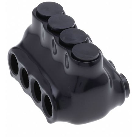 Polaris Wire Connector, 4 Port, Black, Plastisol Insulation IPLD4-4B