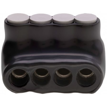 Polaris Wire Connector, 6 AWG Max, 4 Port, Black, Plastisol Insulation, 600 V, 75 A IPLG6-4B