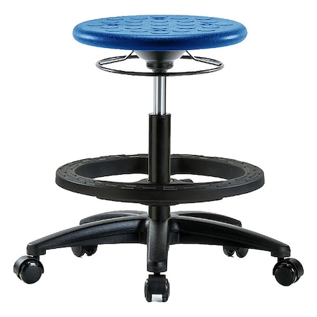 Zoro Select Stool, Polyurethane, Blue, 17 3/4 in to 25 1/2 in Seat Height IPMBSO-RG-BF-RC-BLU