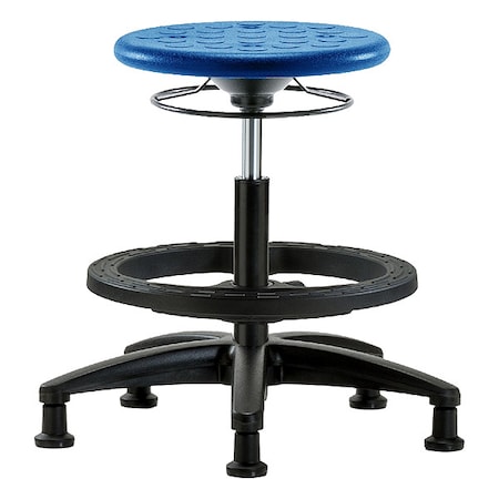 Zoro Select Stool, Polyurethane, Blue, 17 3/4 in to 25 1/2 in Seat Height IPMBSO-RG-BF-RG-BLU