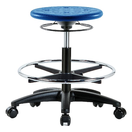 Zoro Select Stool, Polyurethane, Blue, 17 3/4 in to 25 1/2 in Seat Height IPMBSO-RG-CF-RC-BLU