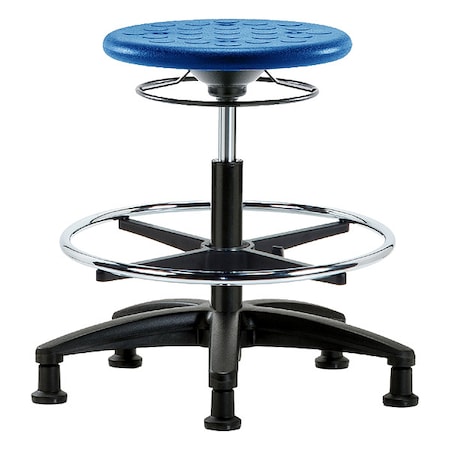 Zoro Select Stool, Polyurethane, Blue, 17 3/4 in to 25 1/2 in Seat Height IPMBSO-RG-CF-RG-BLU